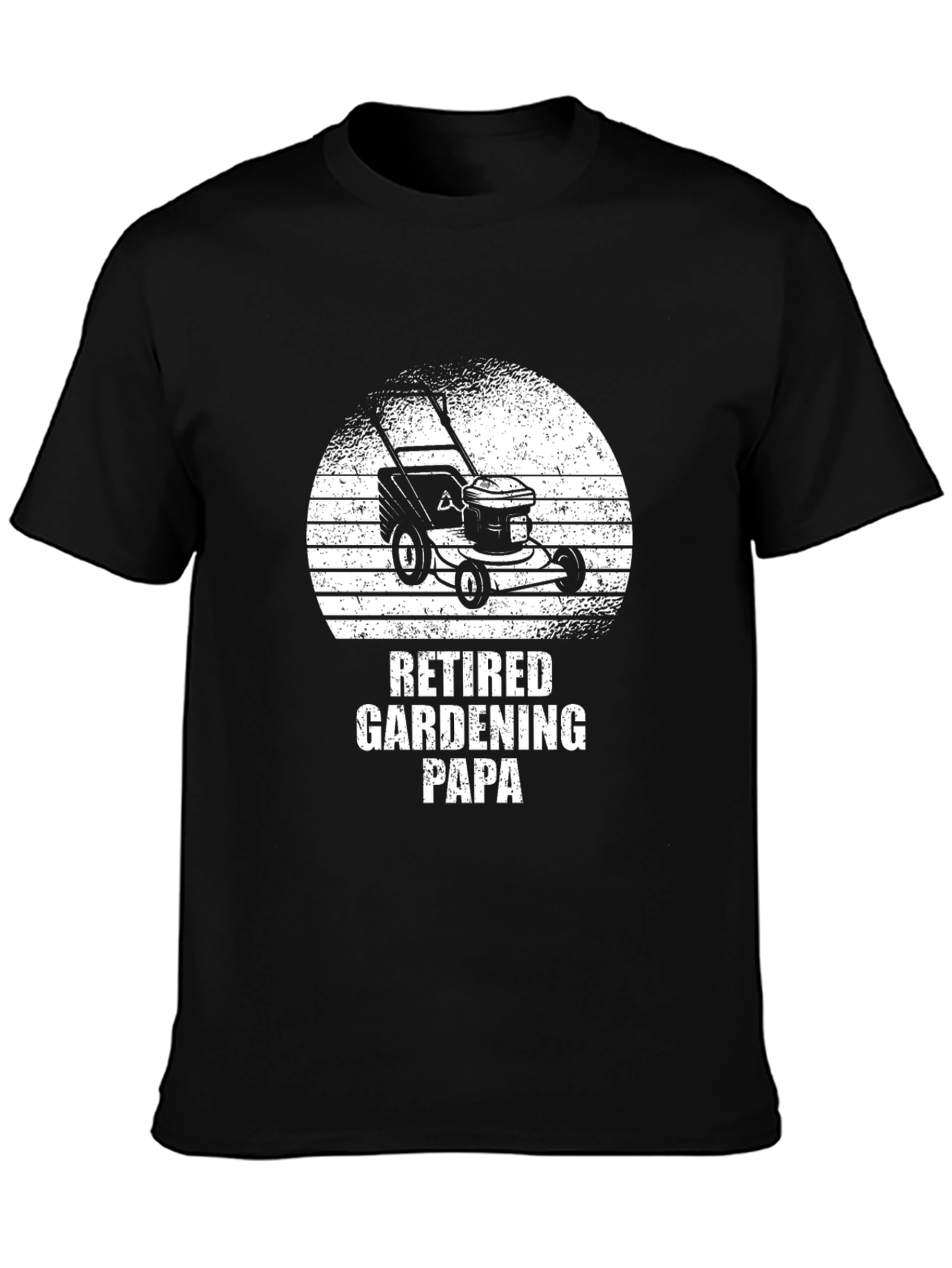 Retired Gardening Papa T-Shirt - Lawn Mower Design