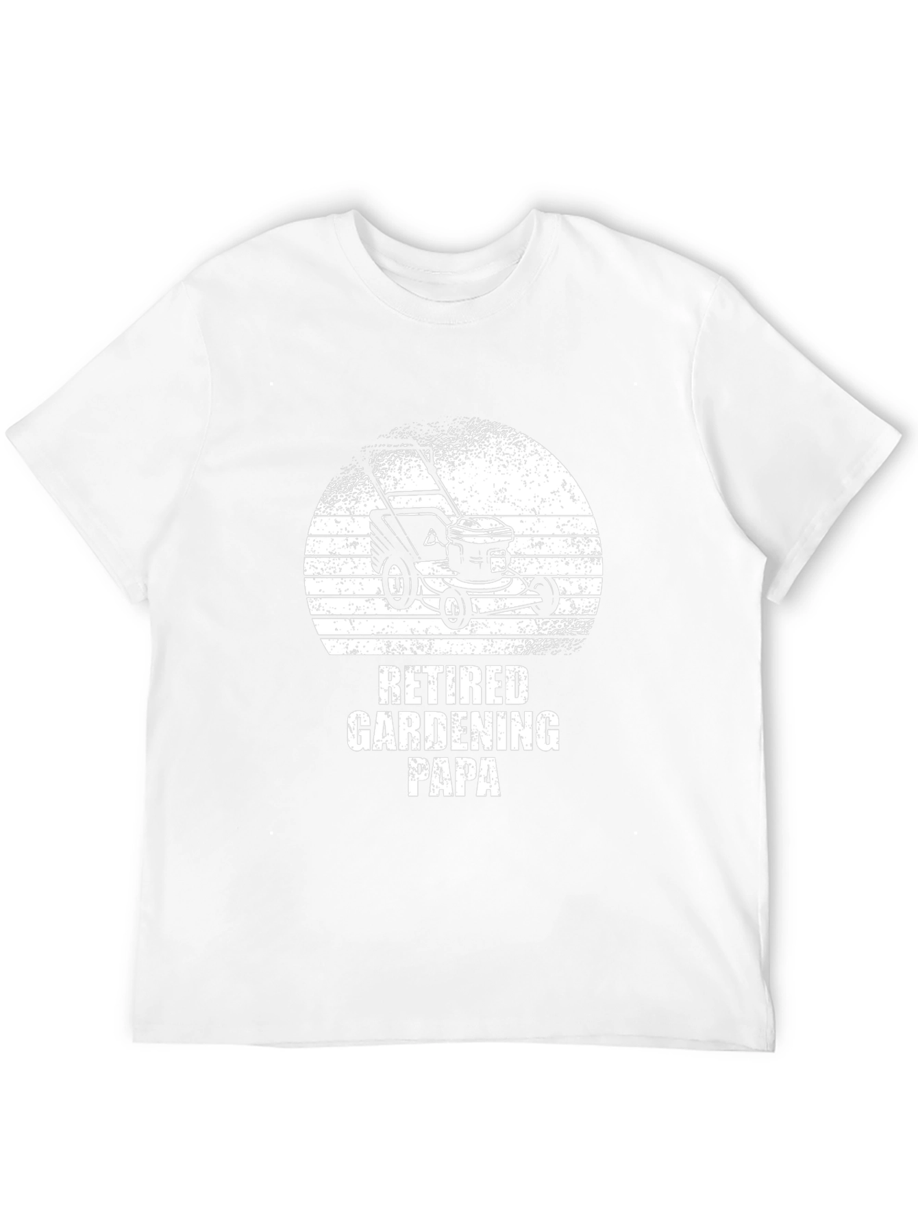 Retired Gardening Papa T-Shirt - Lawn Mower Design