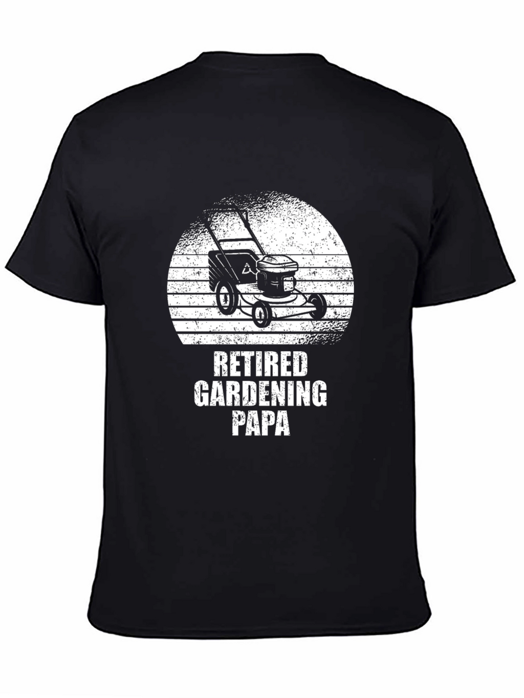 Retired Gardening Papa T-Shirt - Lawn Mower Design