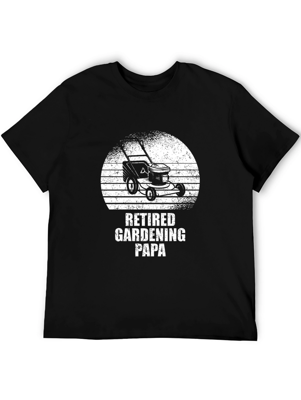 Retired Gardening Papa T-Shirt - Lawn Mower Design