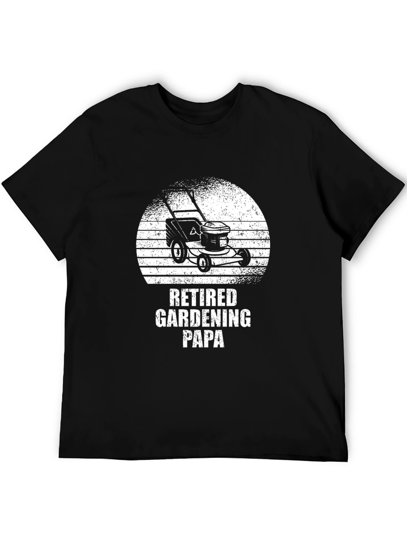 Retired Gardening Papa T-Shirt - Lawn Mower Design