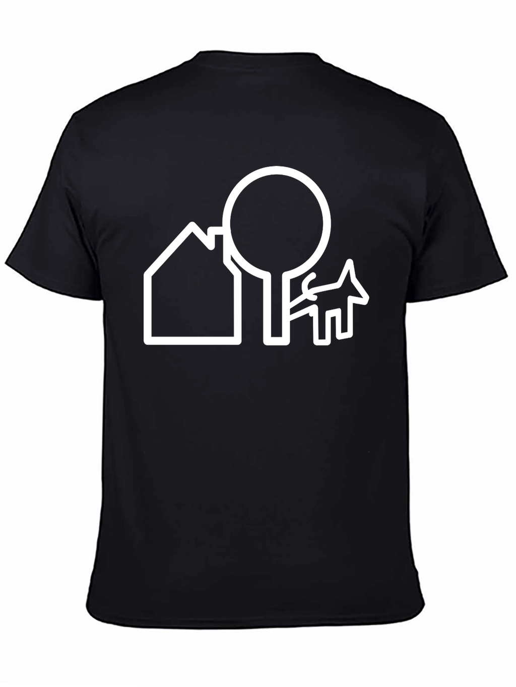 Minimalist House Tree and Dog Graphic Tee