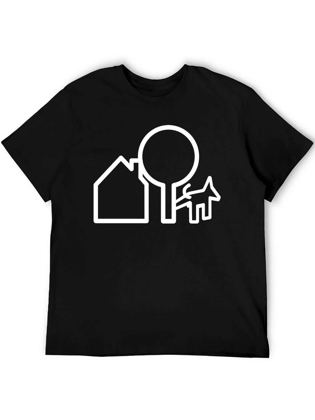 Minimalist House Tree and Dog Graphic Tee