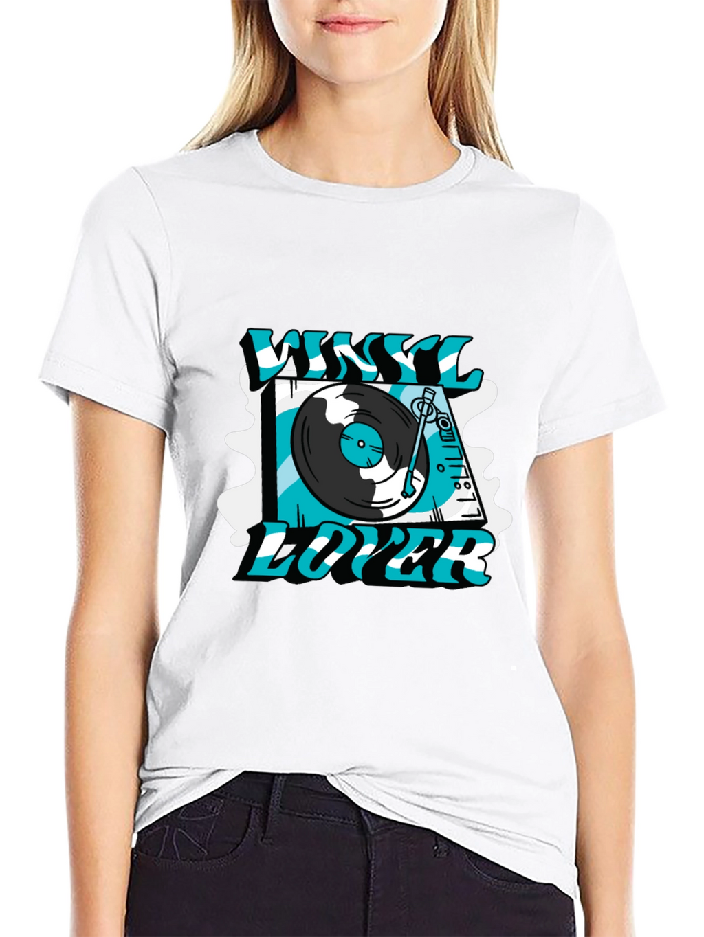 Vinyl Lover Graphic T-Shirt - Black