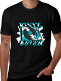 Vinyl Lover Graphic T-Shirt - Black