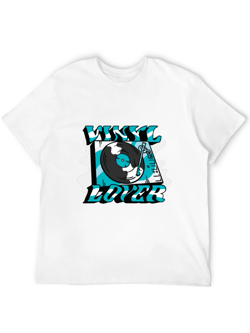 Vinyl Lover Graphic T-Shirt - Black