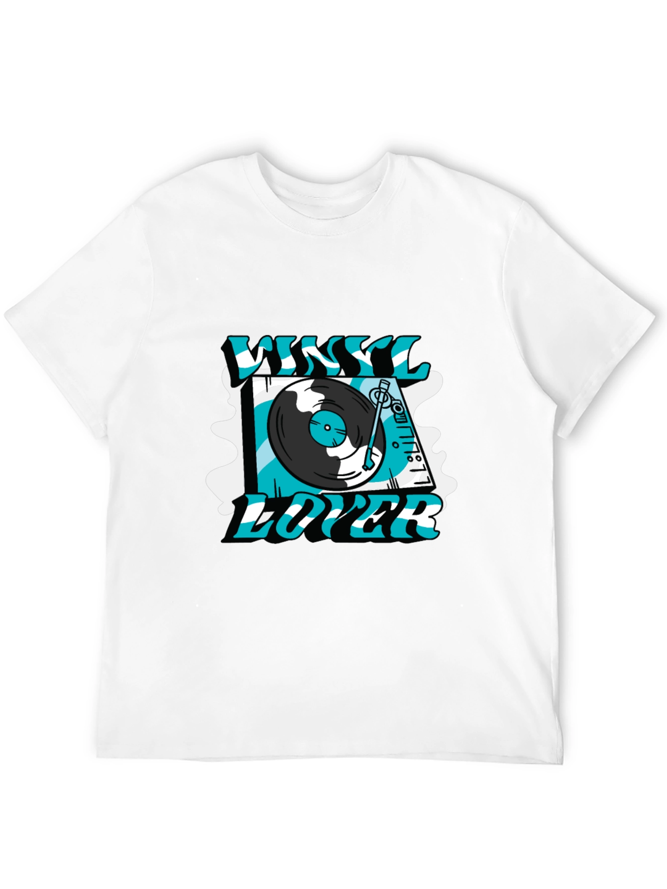 Vinyl Lover Graphic T-Shirt - Black