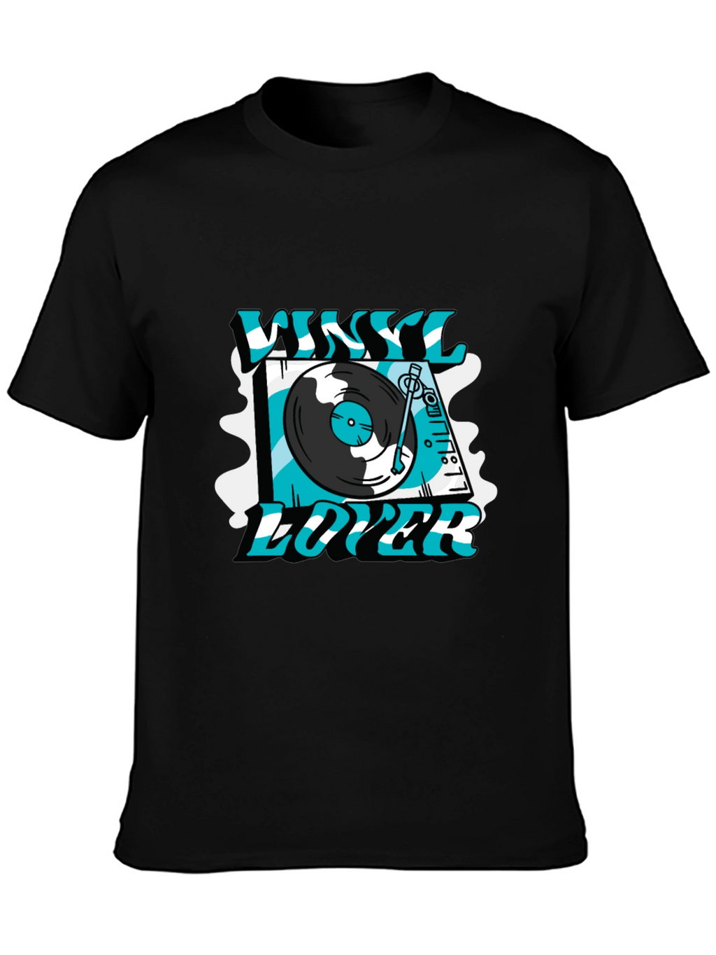 Vinyl Lover Graphic T-Shirt - Black