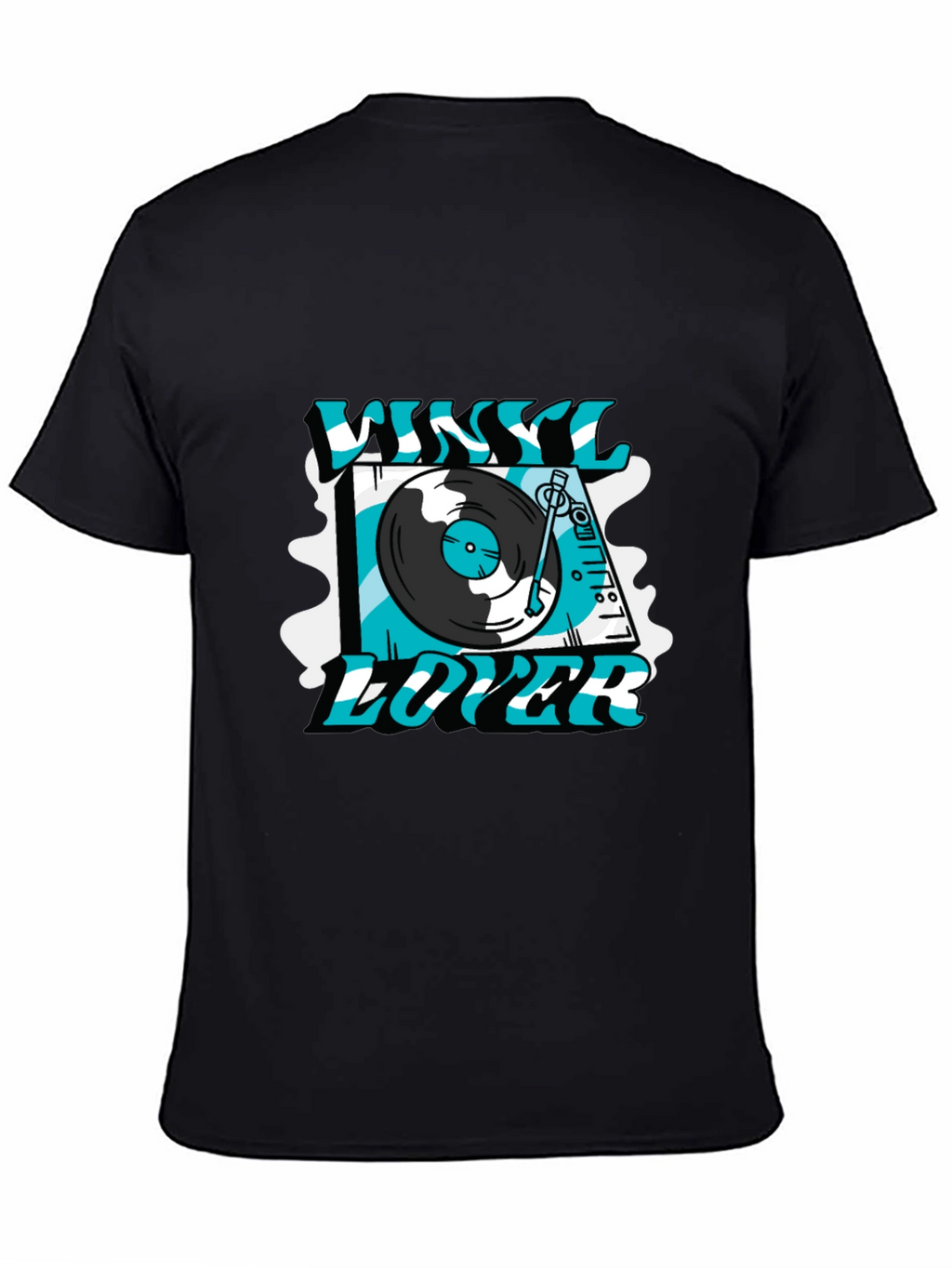Vinyl Lover Graphic T-Shirt - Black