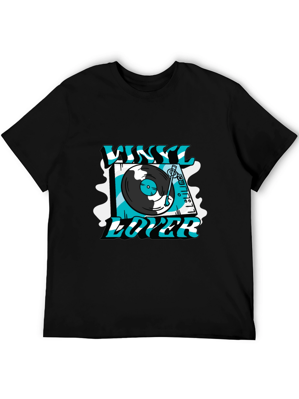 Vinyl Lover Graphic T-Shirt - Black