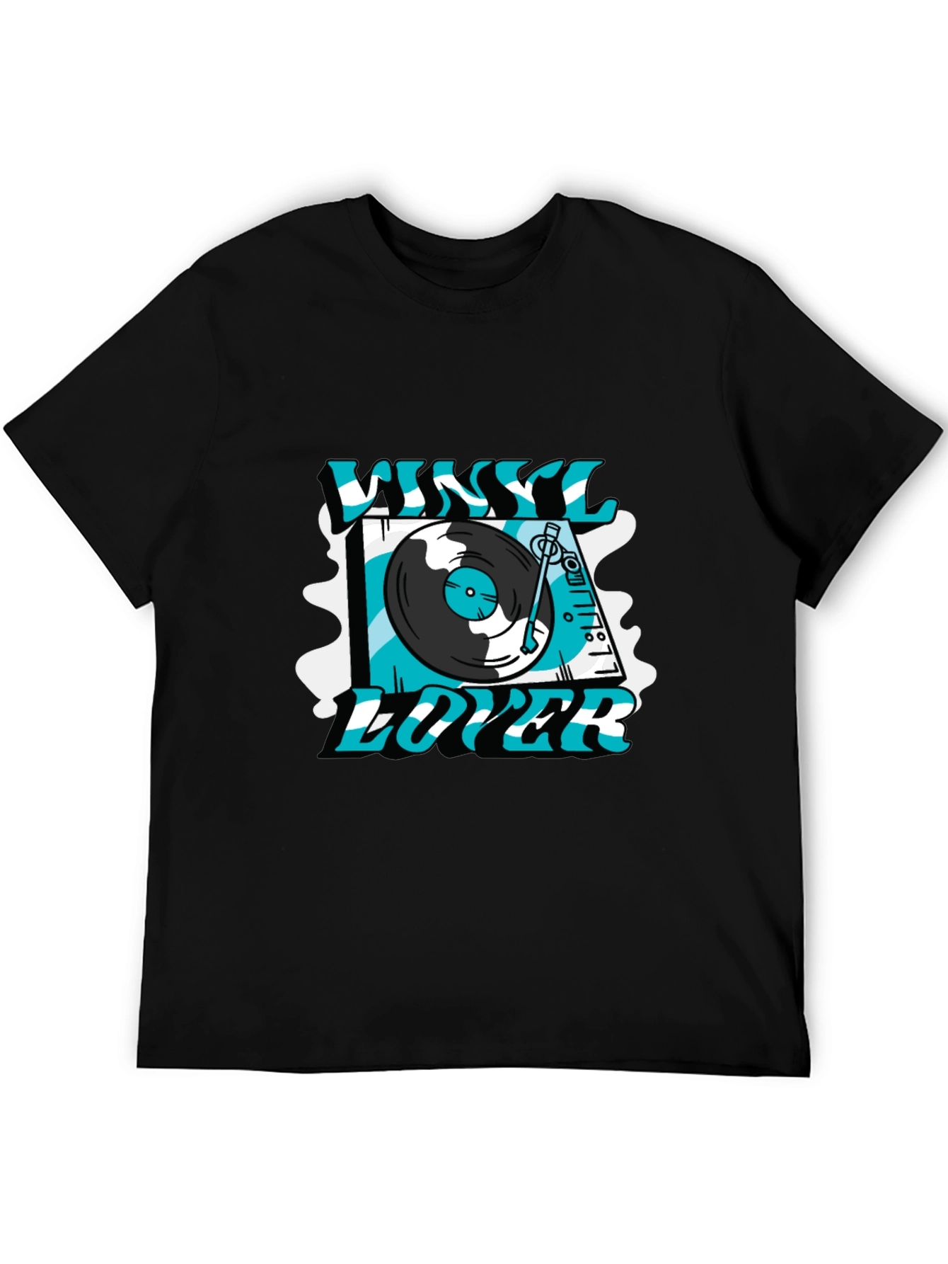 Vinyl Lover Graphic T-Shirt - Black