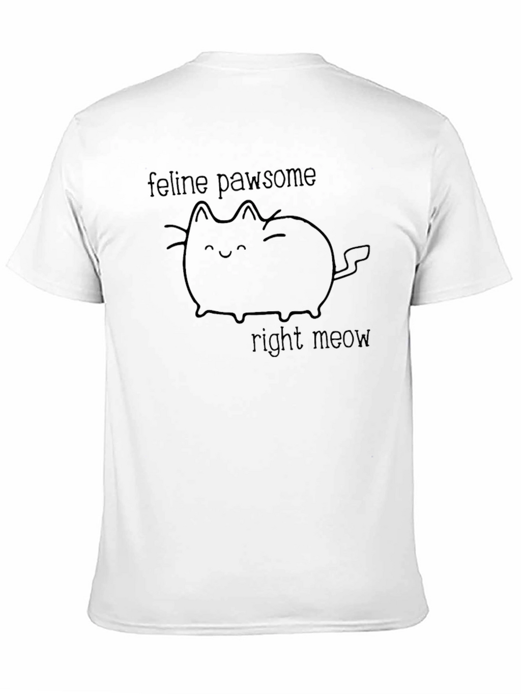 Feline Pawsome Right Meow Black Graphic Tee