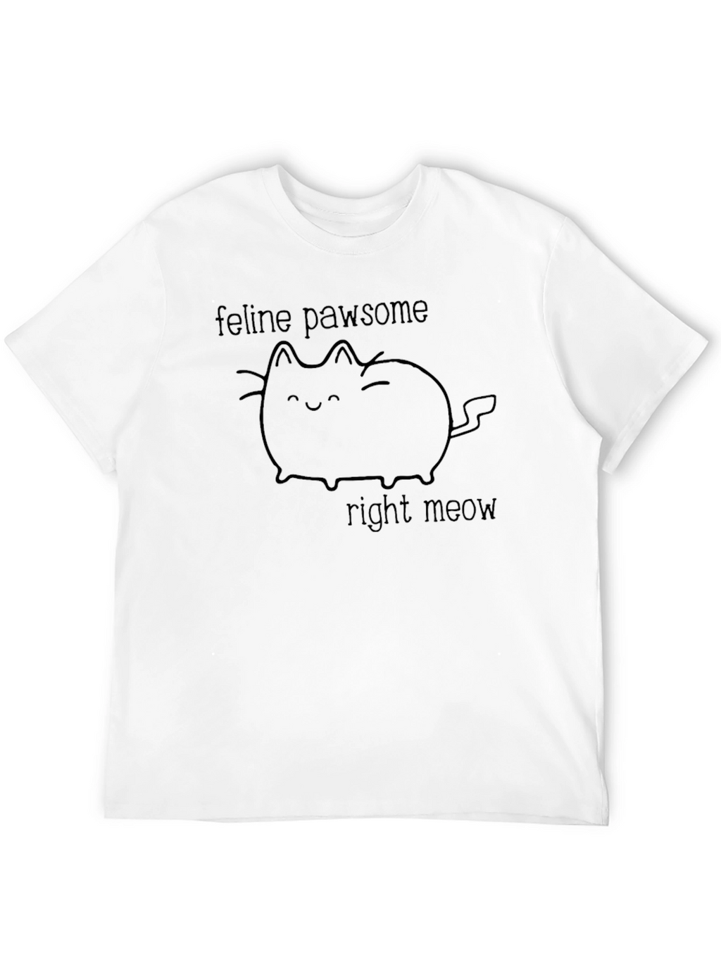 Feline Pawsome Right Meow Black Graphic Tee