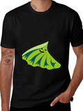 Funky Leaf Graphic Black T-Shirt