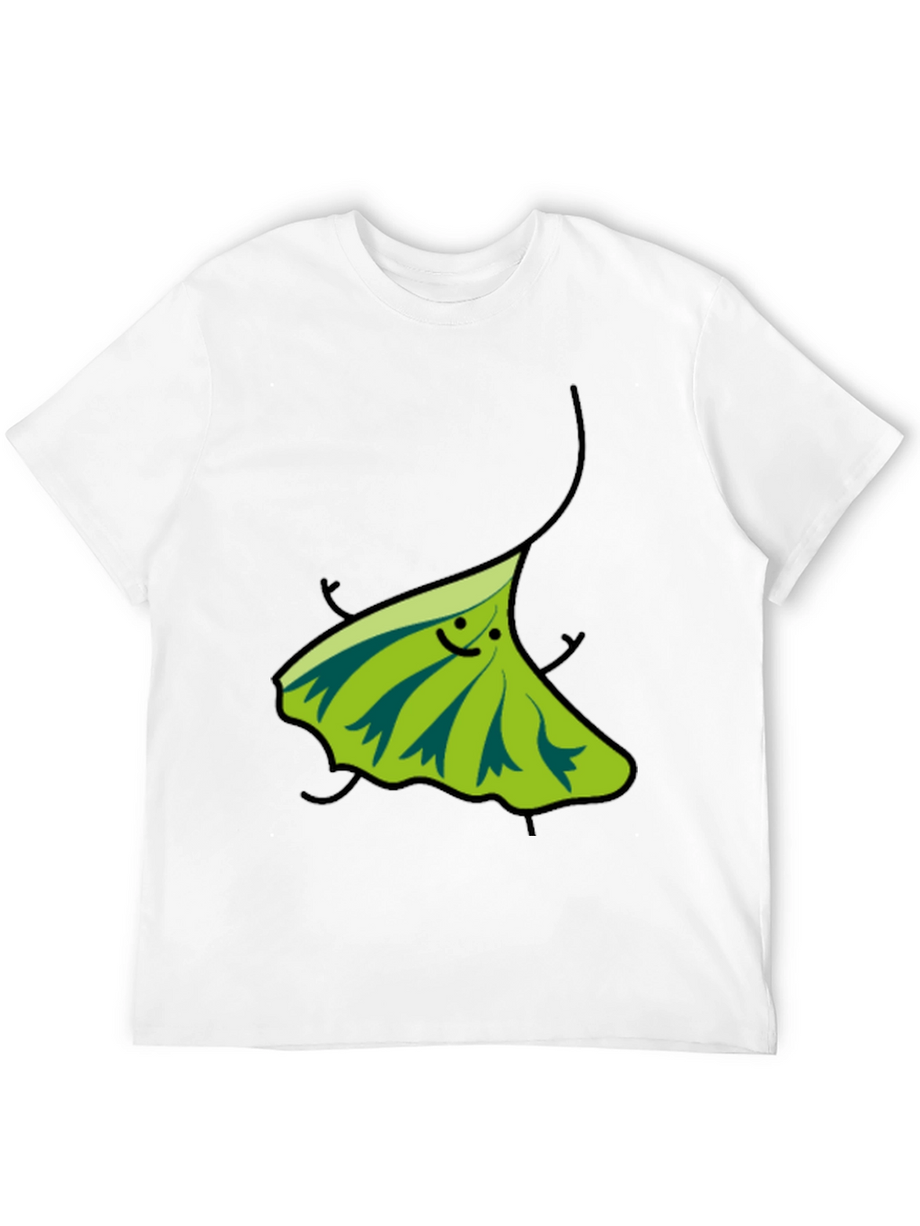 Funky Leaf Graphic Black T-Shirt