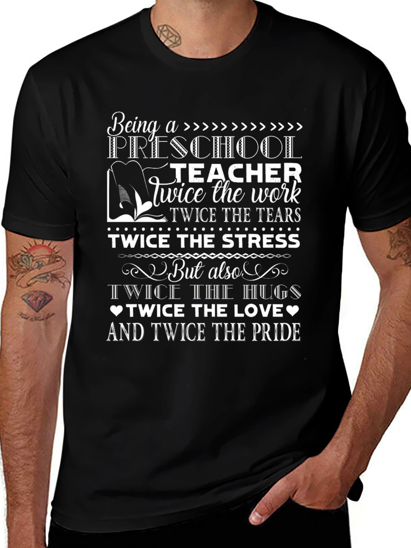 Preschool Teacher Twice the Love T-Shirt