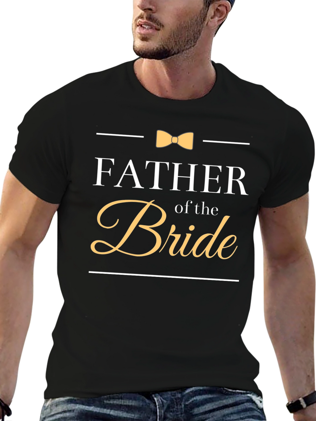 Father of the Bride T-Shirt Bowtie Wedding Tee