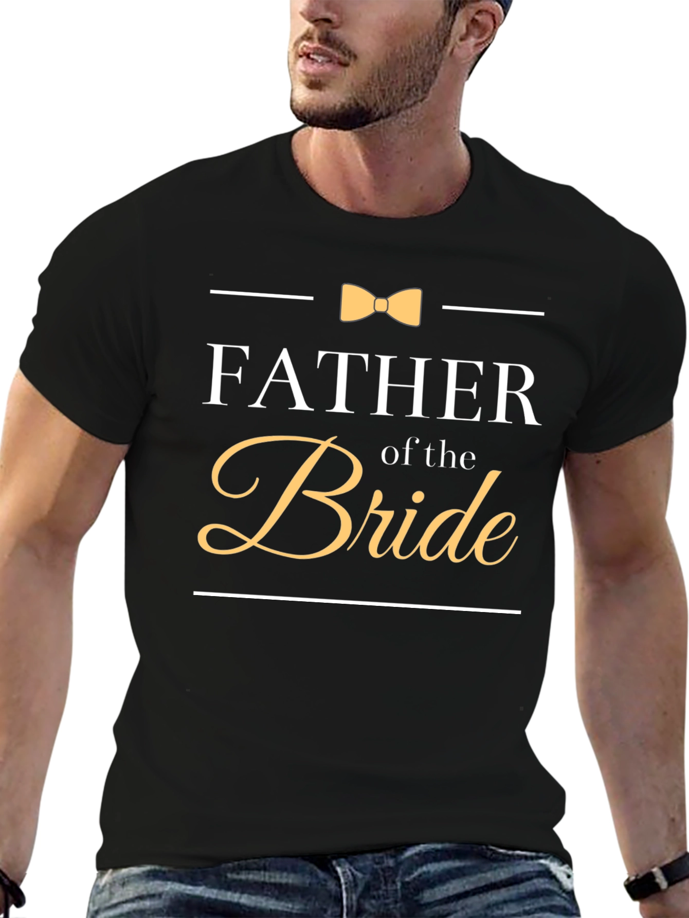 Father of the Bride T-Shirt Bowtie Wedding Tee