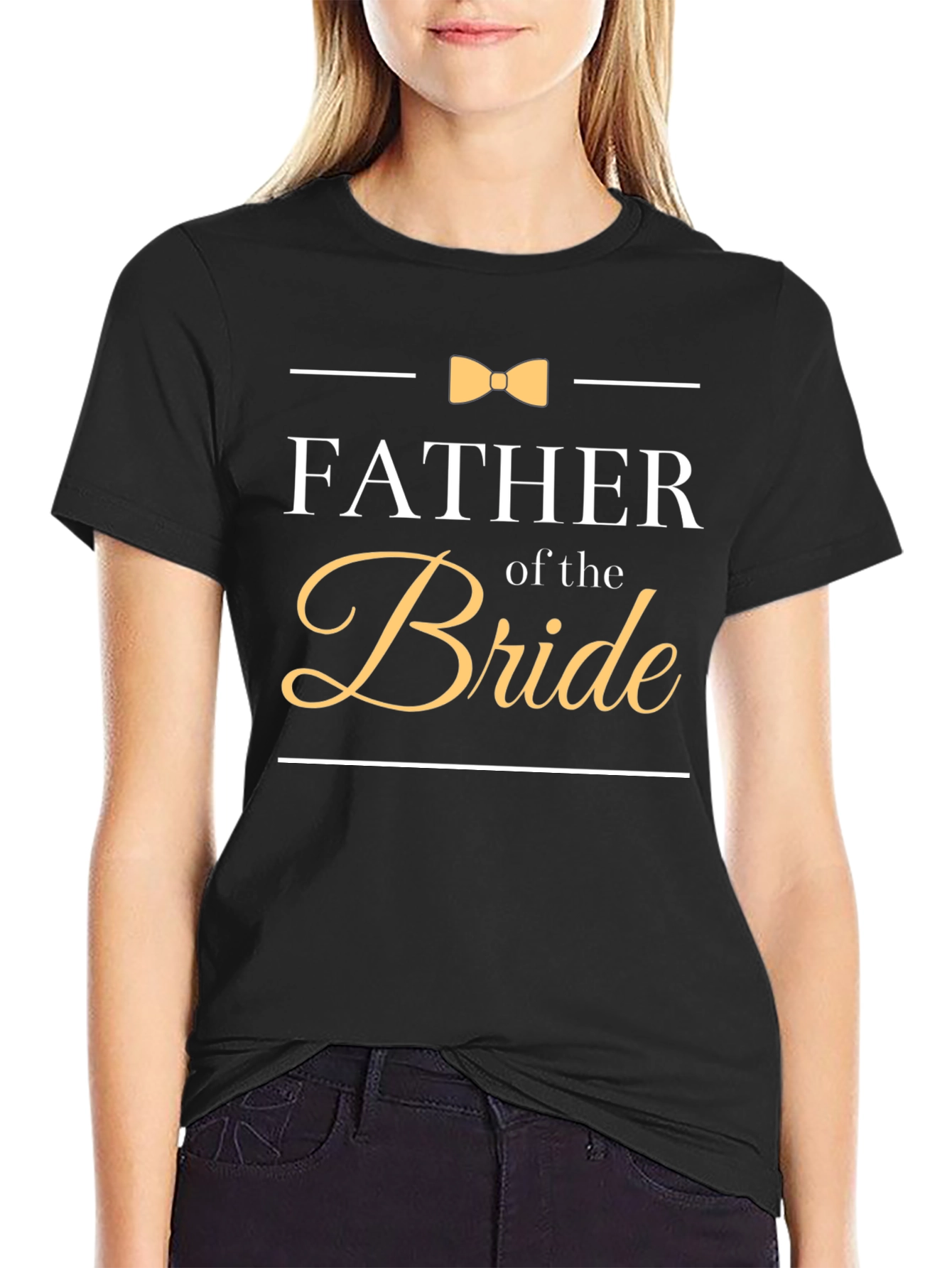 Father of the Bride T-Shirt Bowtie Wedding Tee