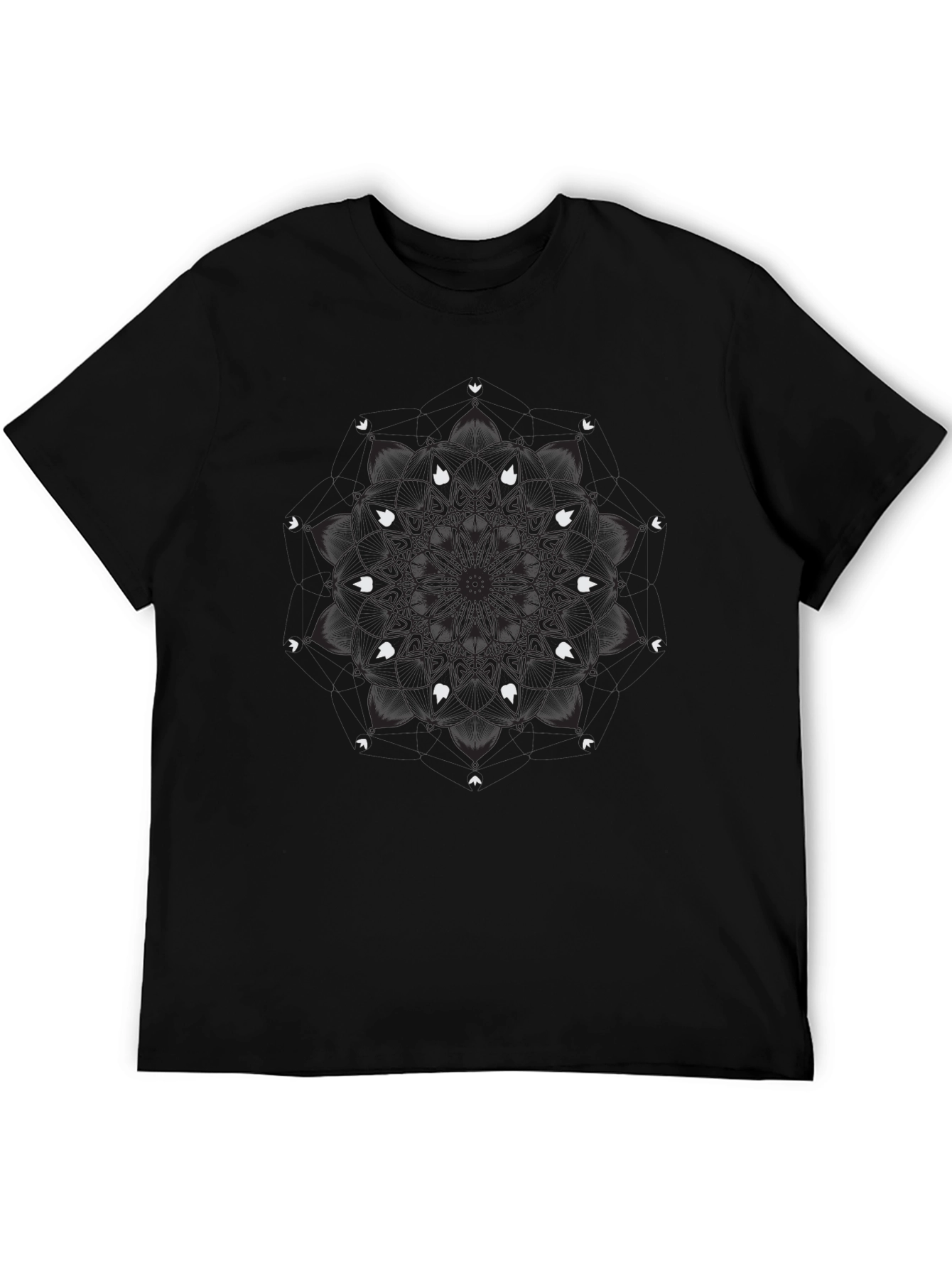 Mandala Graphic Tee - Casual Black T-Shirt