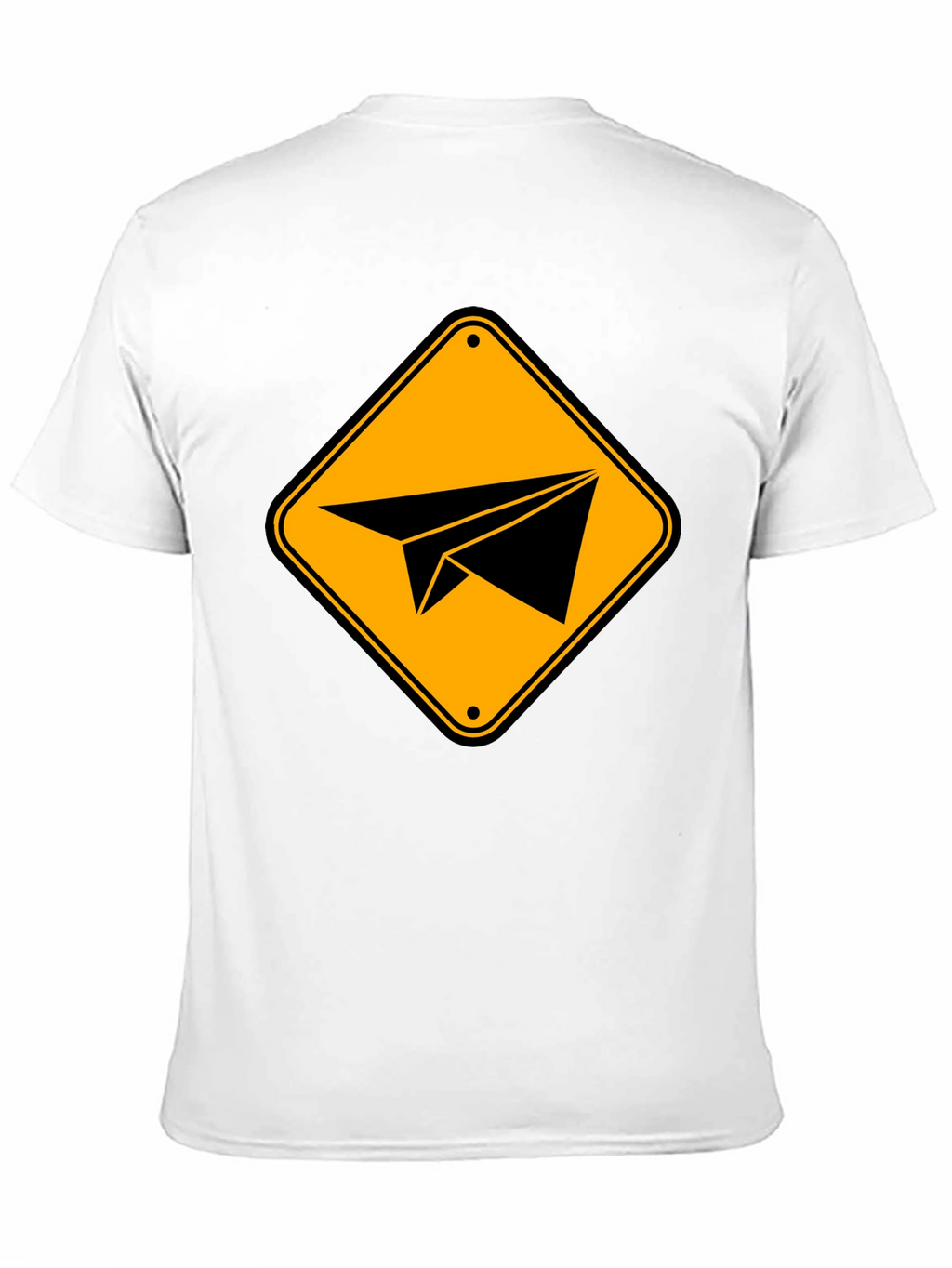 Paper Airplane Sign Graphic T-Shirt - Black