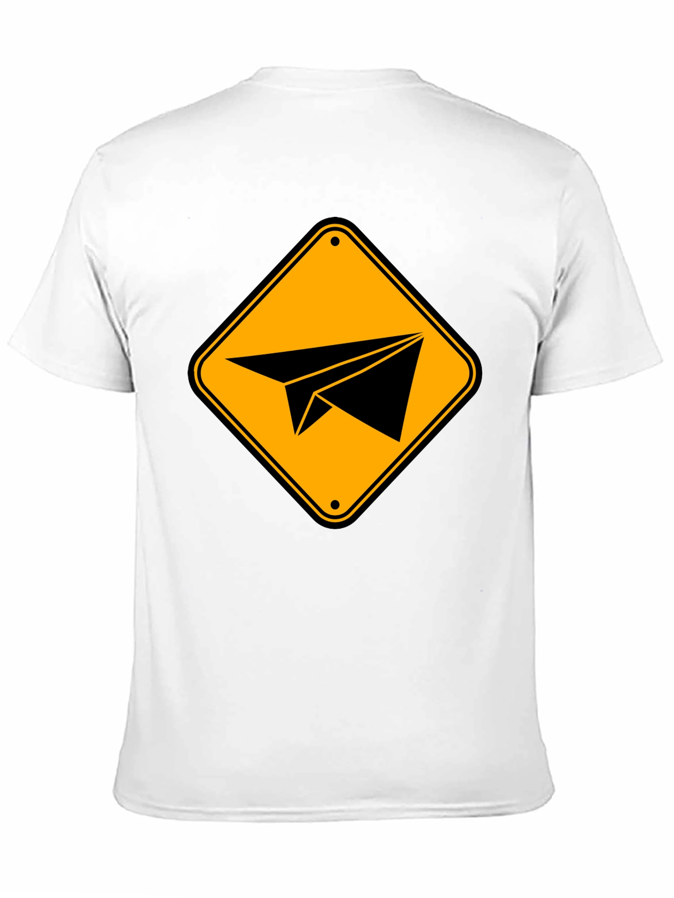 Paper Airplane Sign Graphic T-Shirt - Black