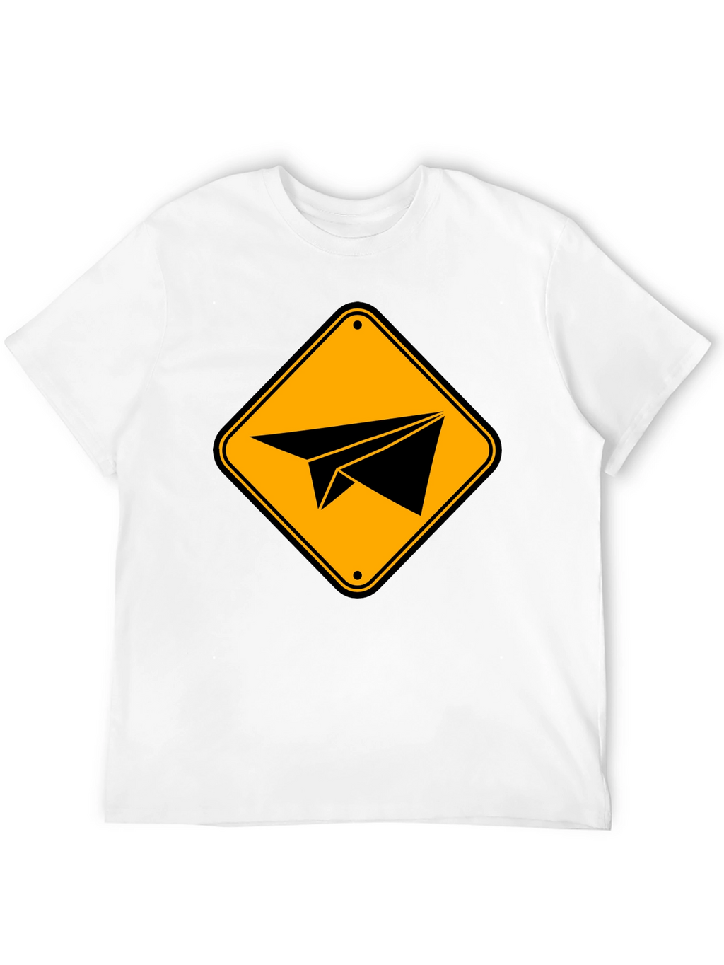 Paper Airplane Sign Graphic T-Shirt - Black