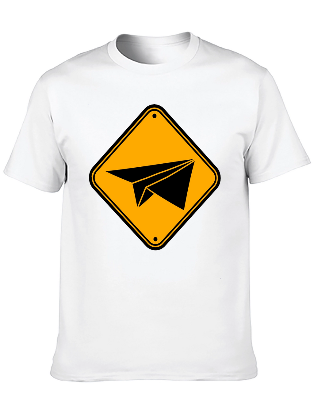 Paper Airplane Sign Graphic T-Shirt - Black