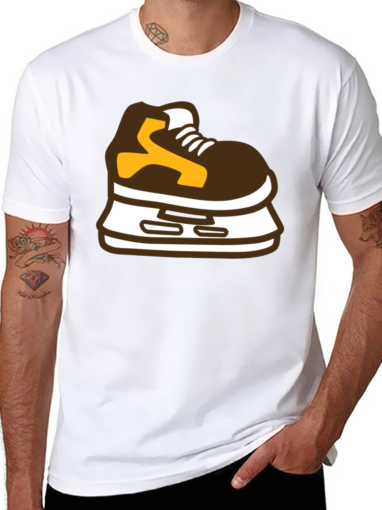 Hockey Skate Graphic Tee - Black