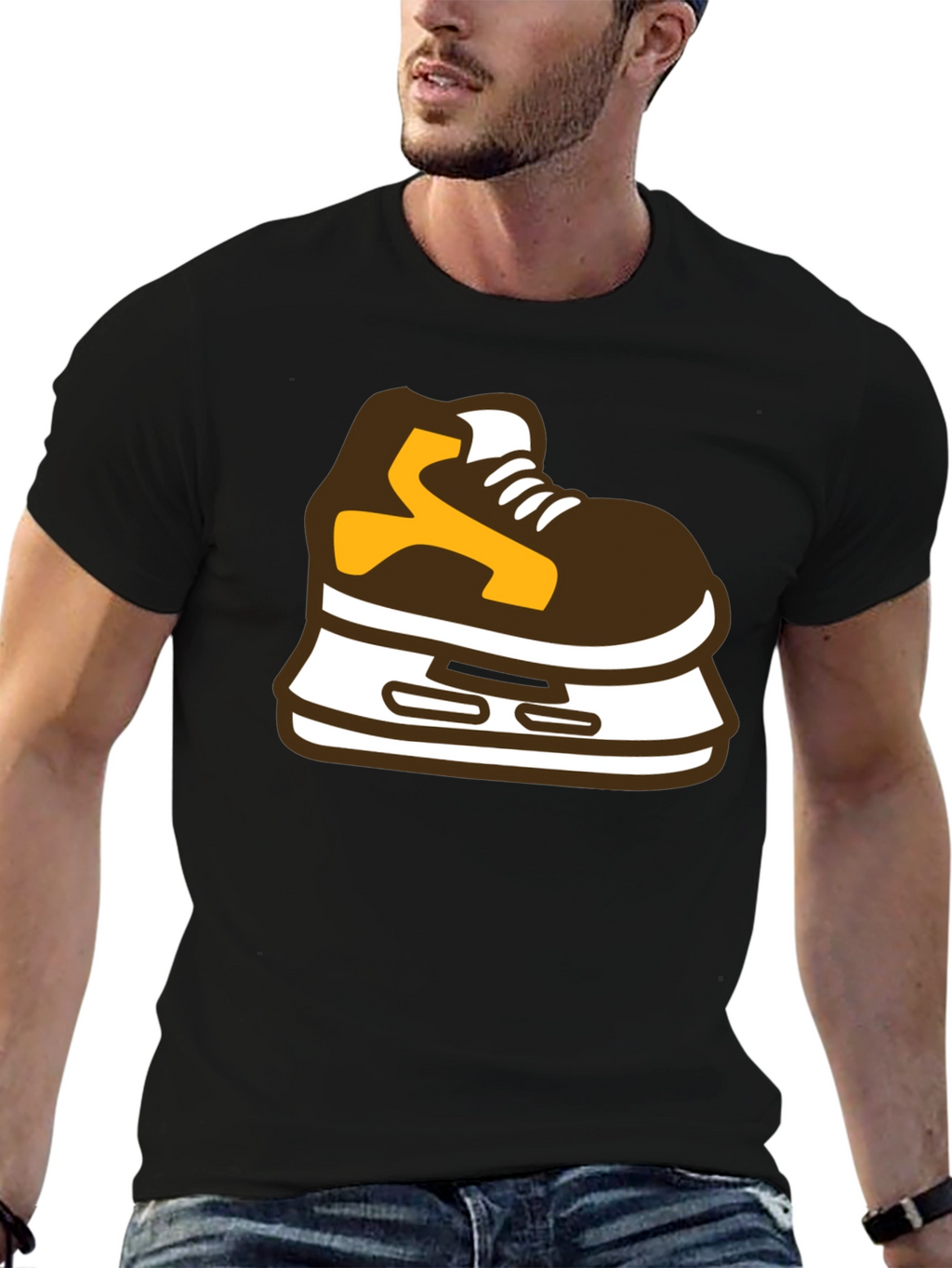 Hockey Skate Graphic Tee - Black
