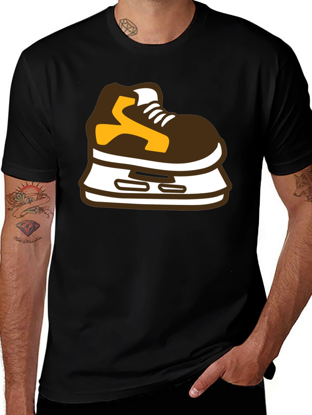Hockey Skate Graphic Tee - Black