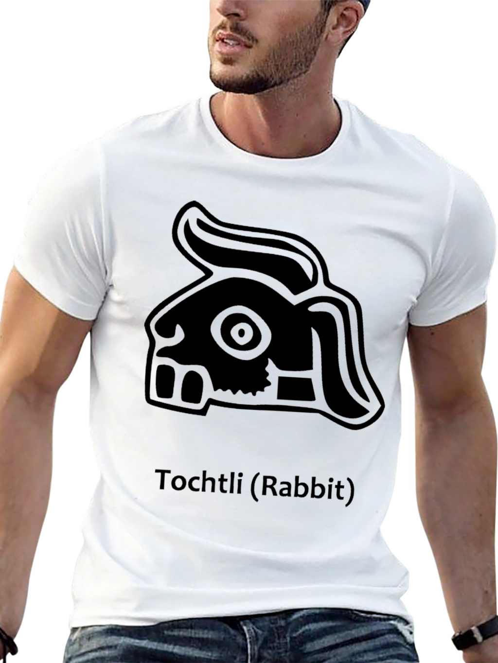 Tochtli Rabbit Aztec Symbol Graphic T-Shirt