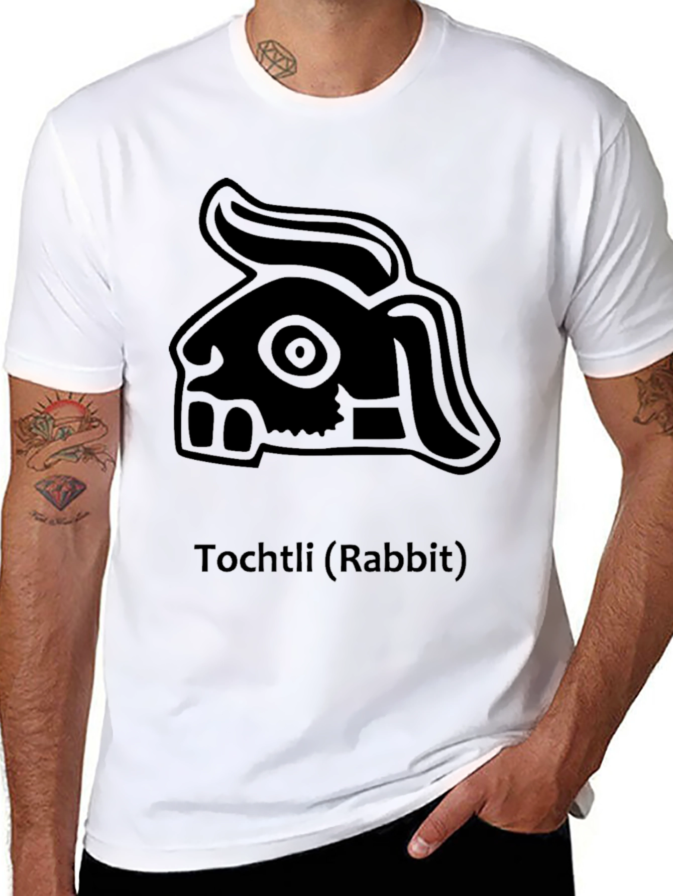 Tochtli Rabbit Aztec Symbol Graphic T-Shirt