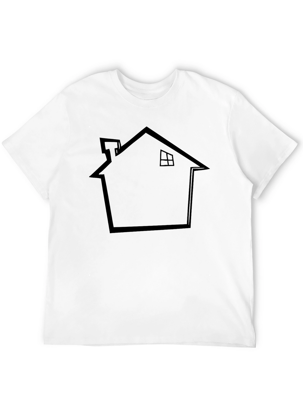 Minimalist House Graphic Tee - Black