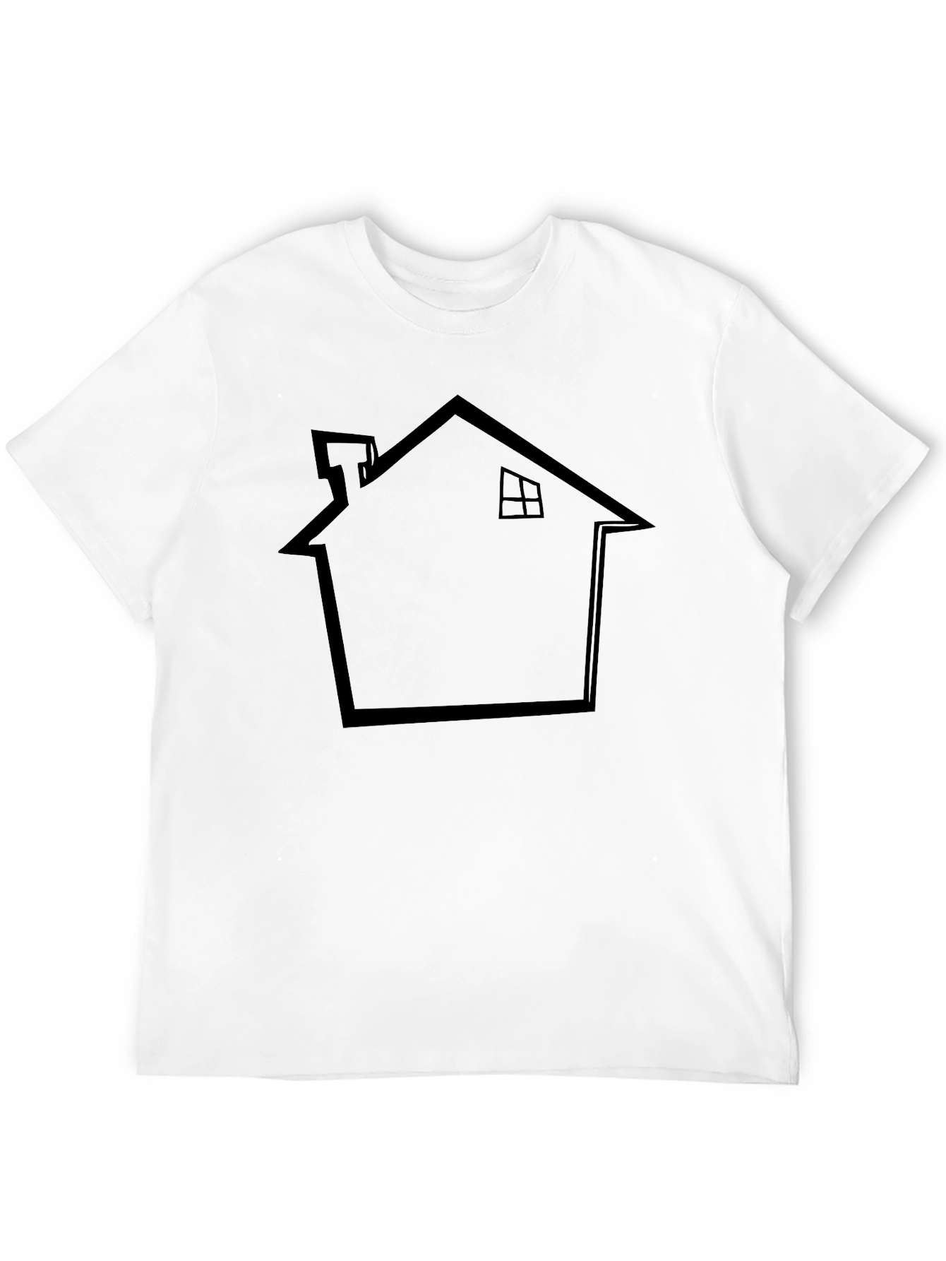 Minimalist House Graphic Tee - Black
