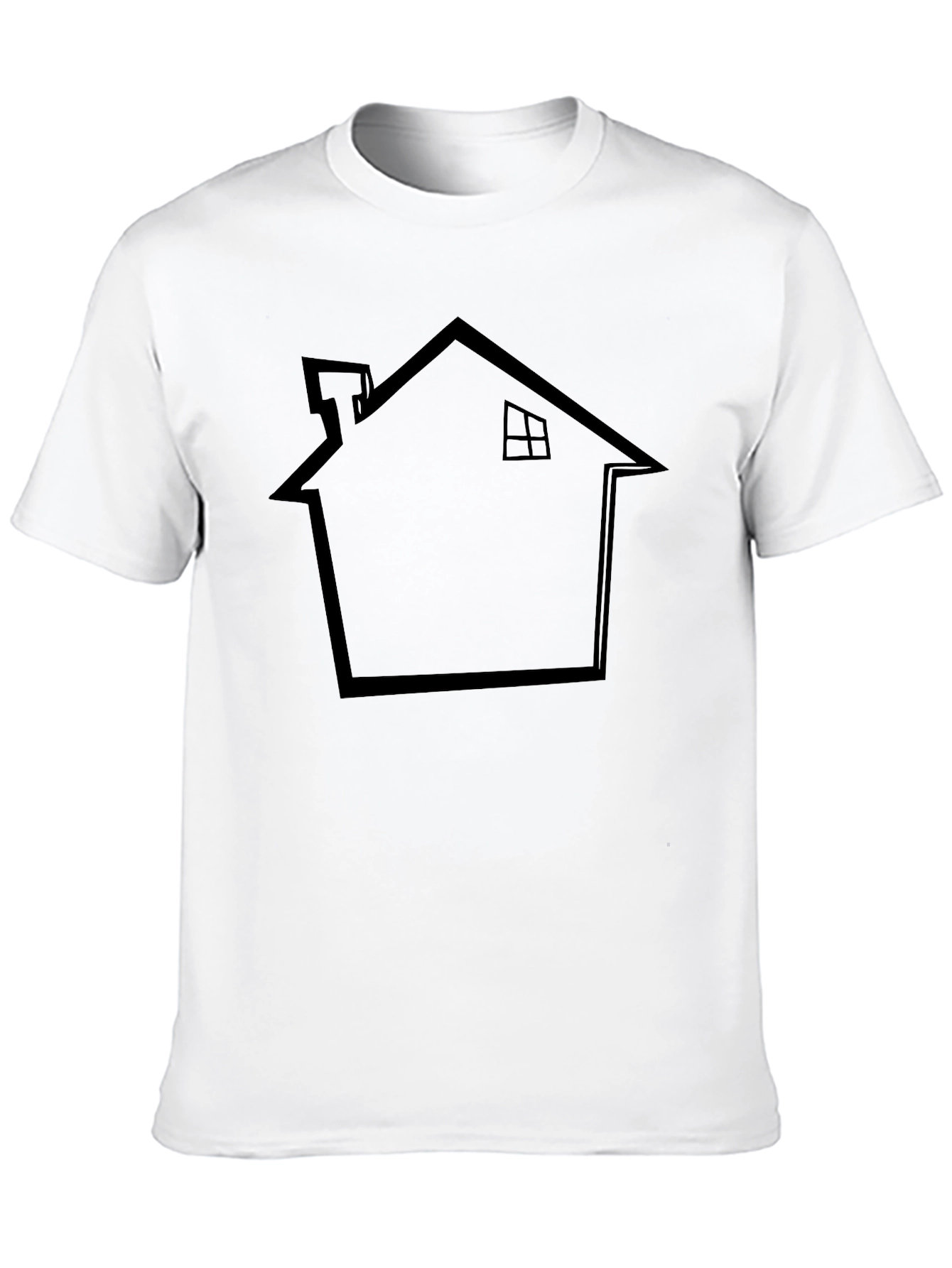 Minimalist House Graphic Tee - Black