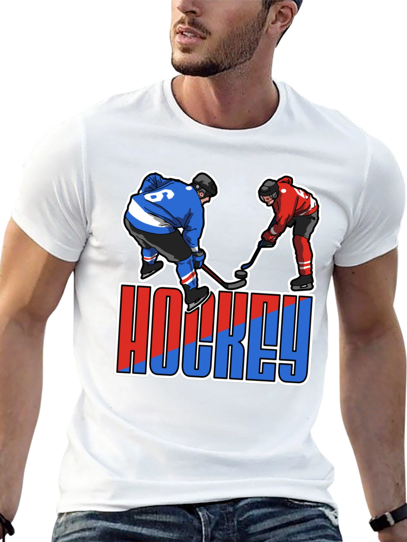 Hockey Player Graphic T-Shirt