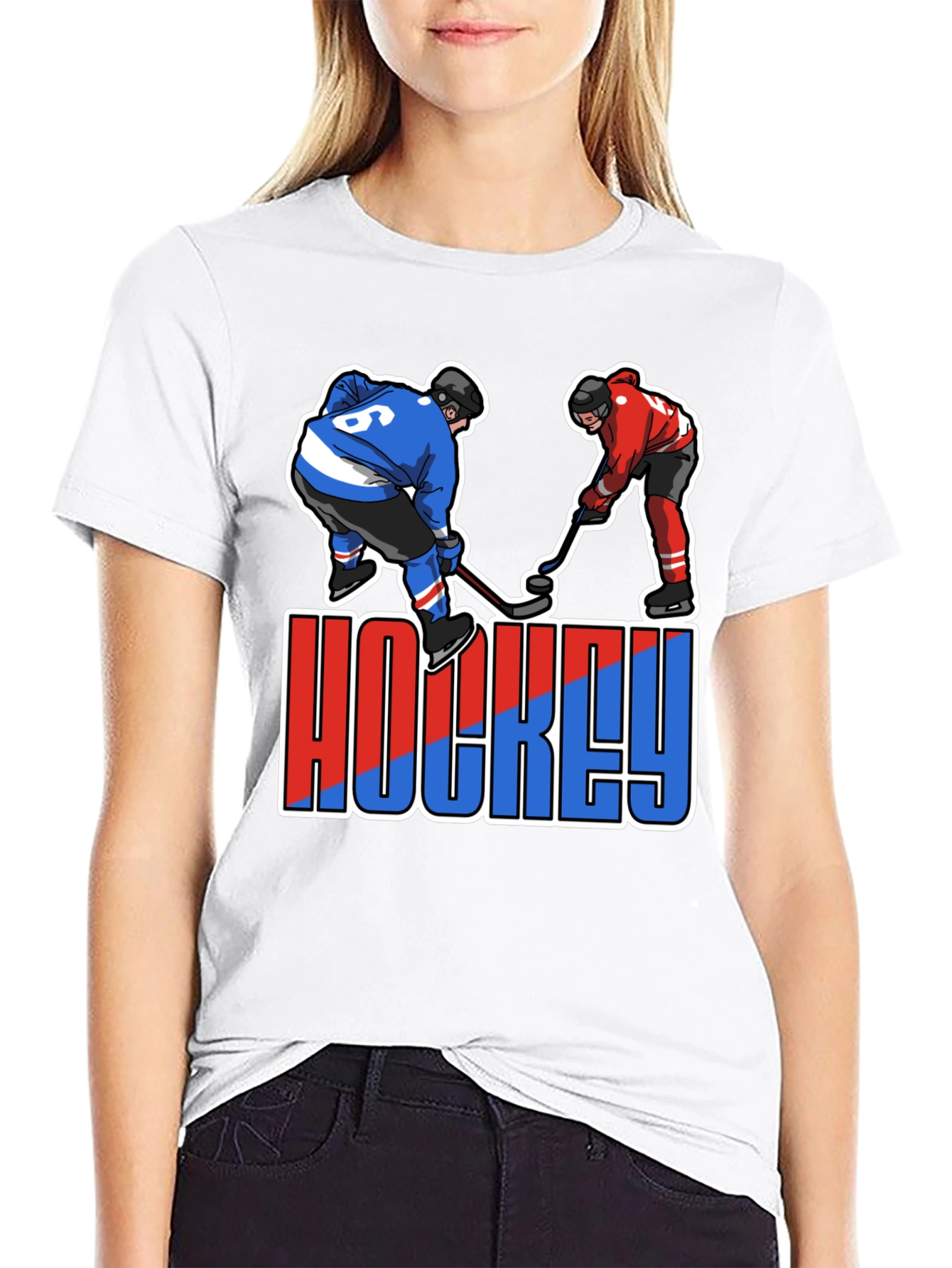 Hockey Player Graphic T-Shirt