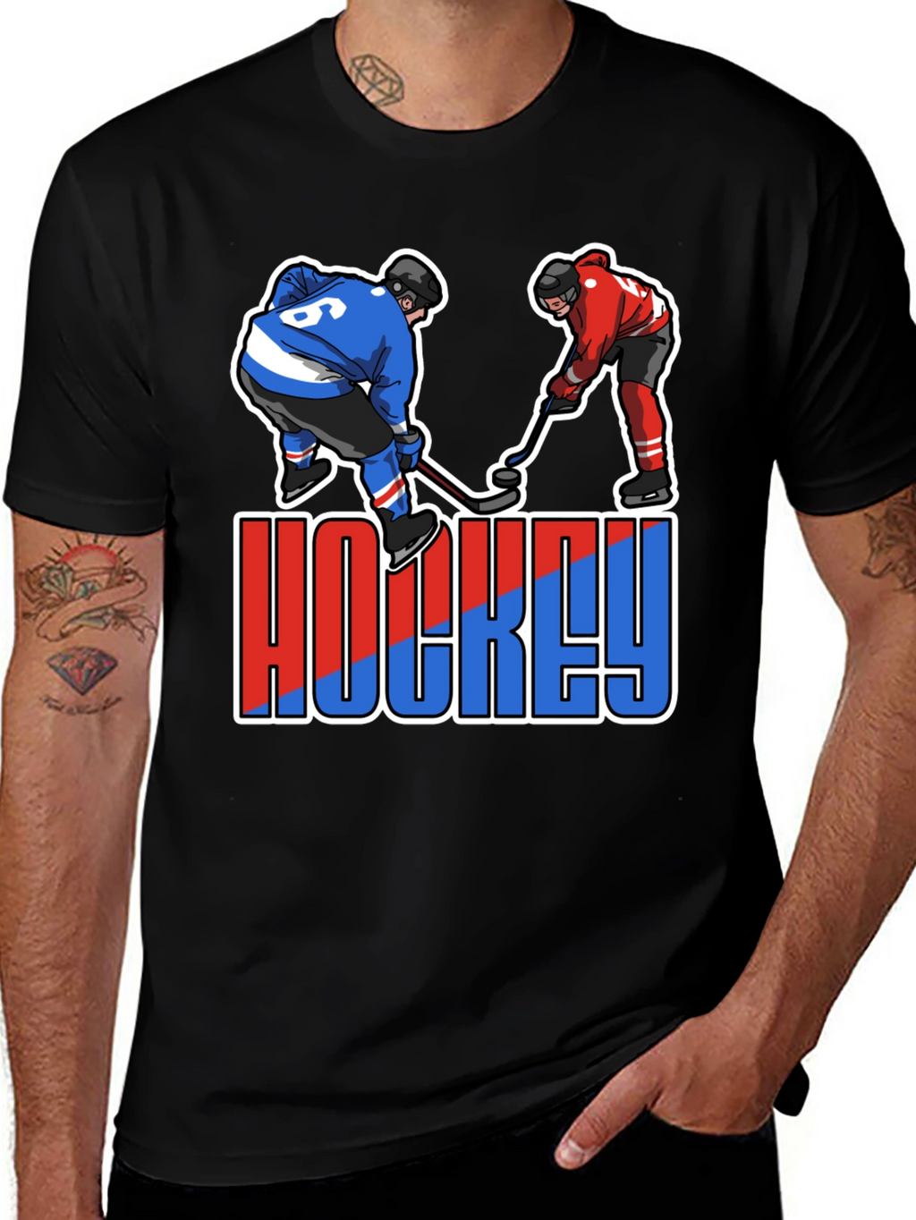 Hockey Player Graphic T-Shirt
