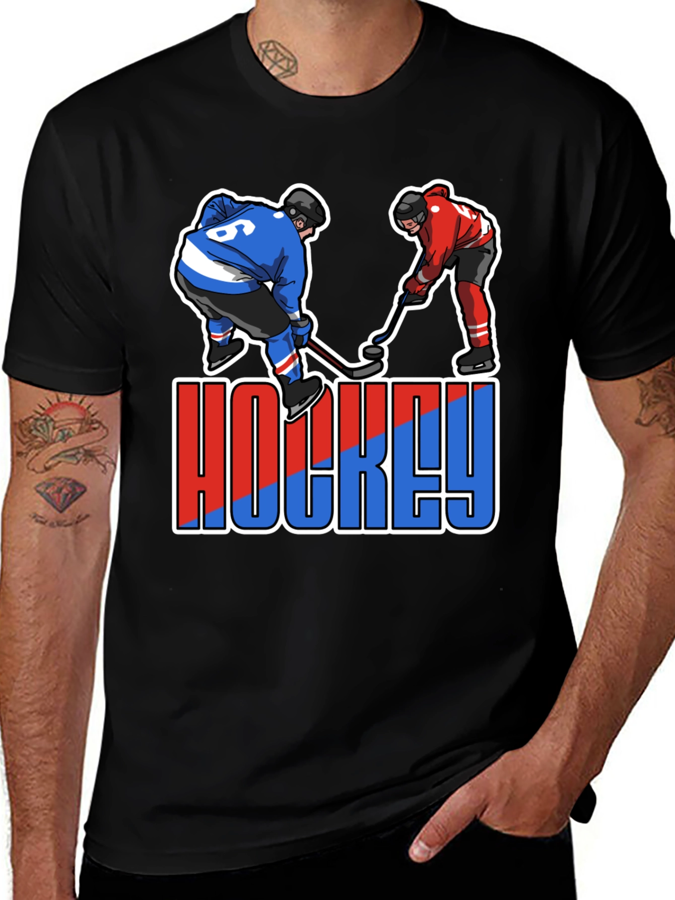 Hockey Player Graphic T-Shirt