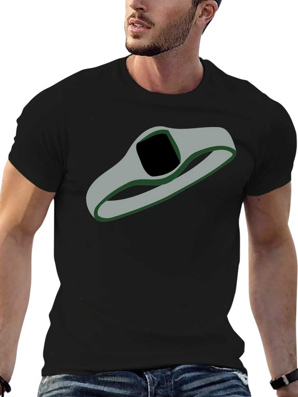 Abstract Gray Loop Graphic T-Shirt
