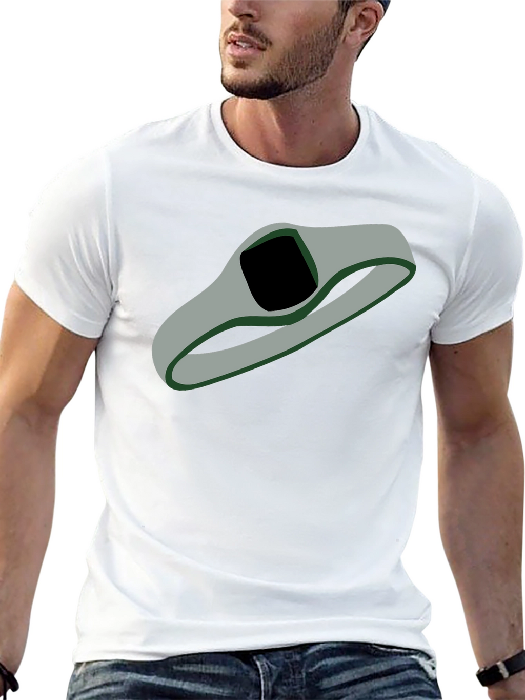 Abstract Gray Loop Graphic T-Shirt
