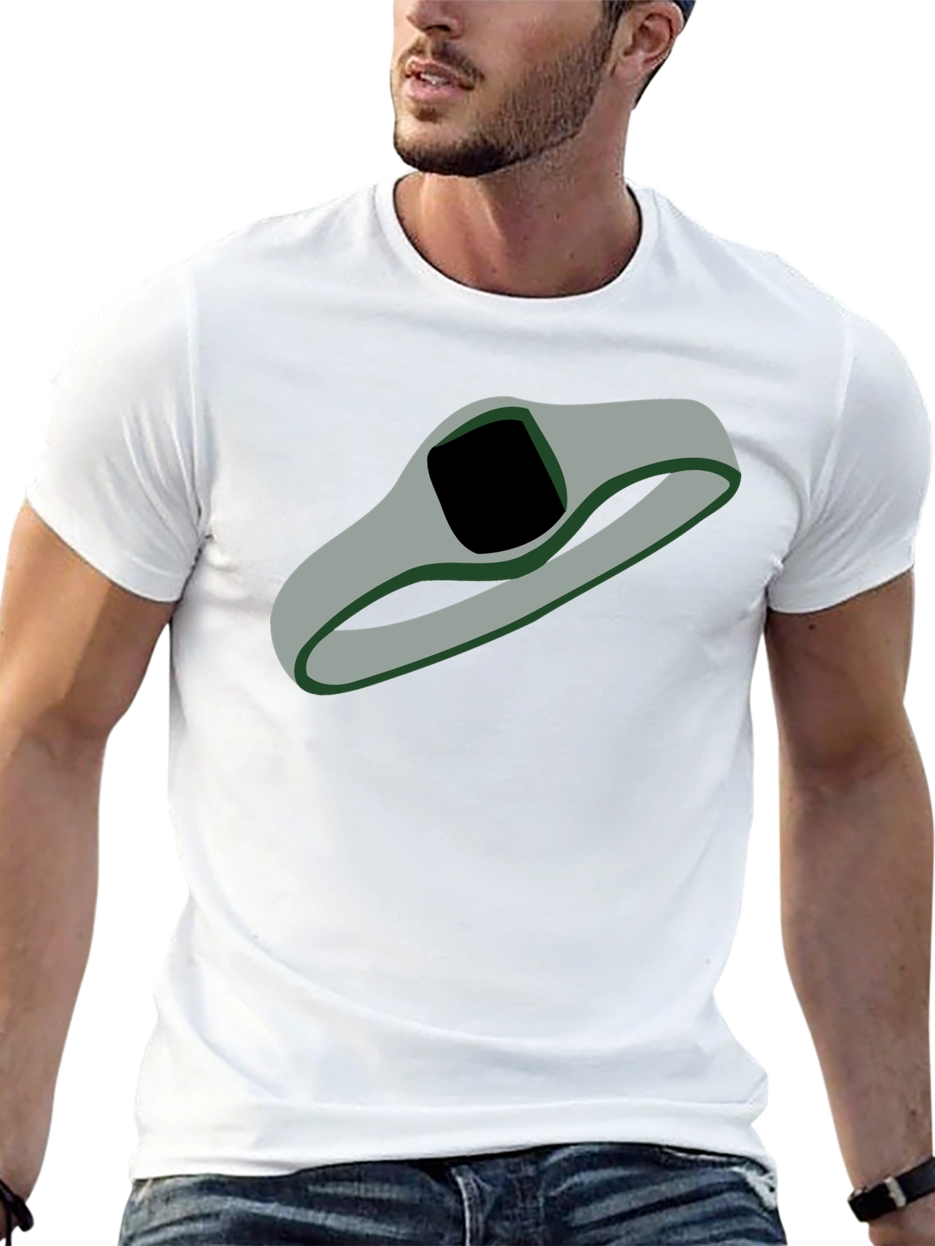 Abstract Gray Loop Graphic T-Shirt