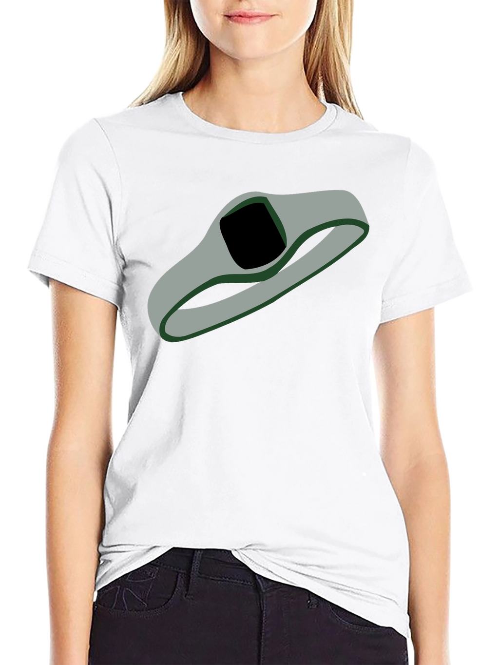 Abstract Gray Loop Graphic T-Shirt