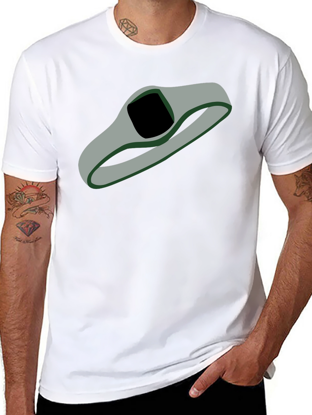 Abstract Gray Loop Graphic T-Shirt