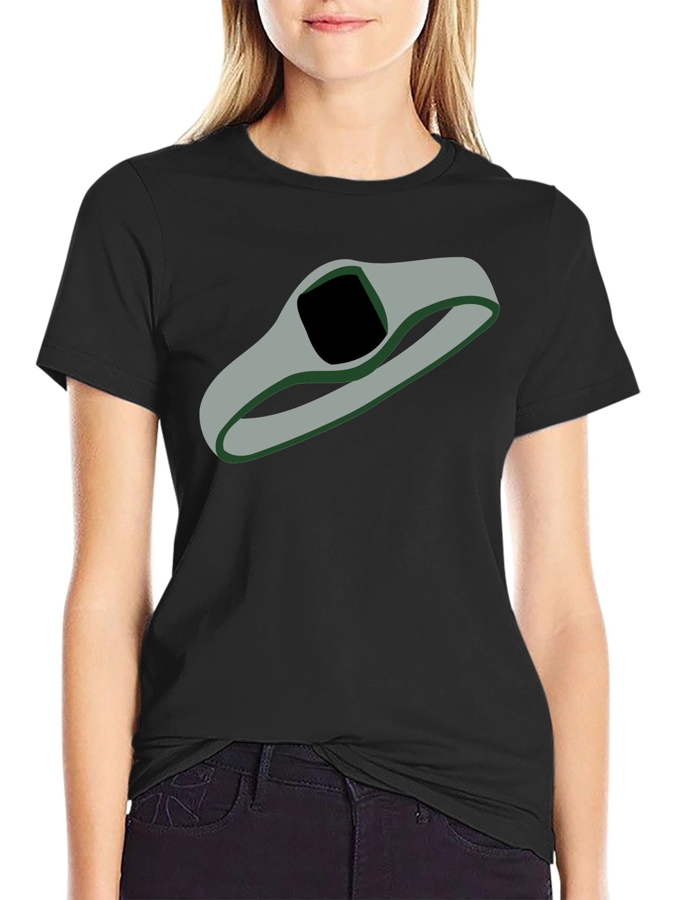 Abstract Gray Loop Graphic T-Shirt