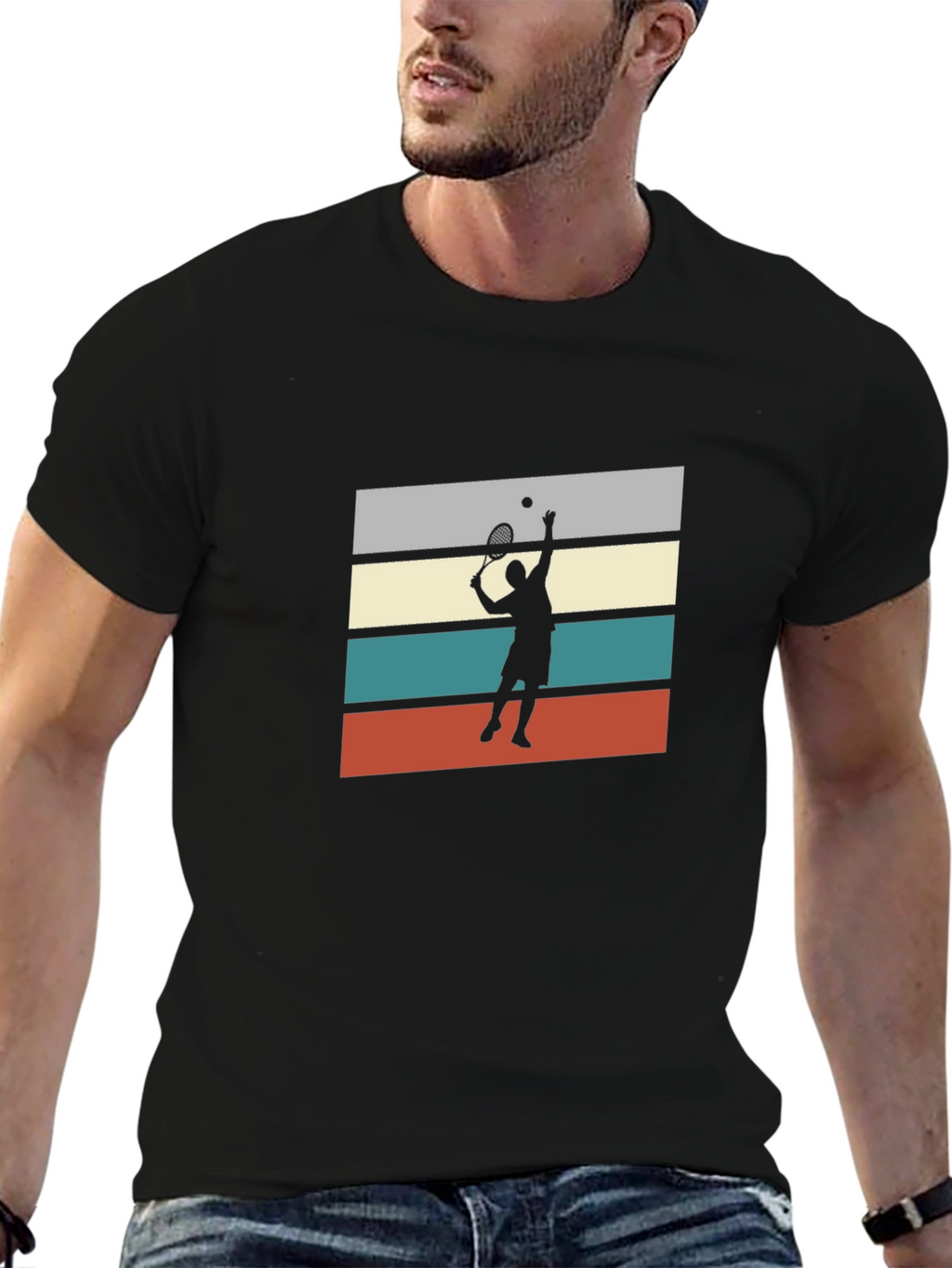 Retro Tennis Player Graphic Tee