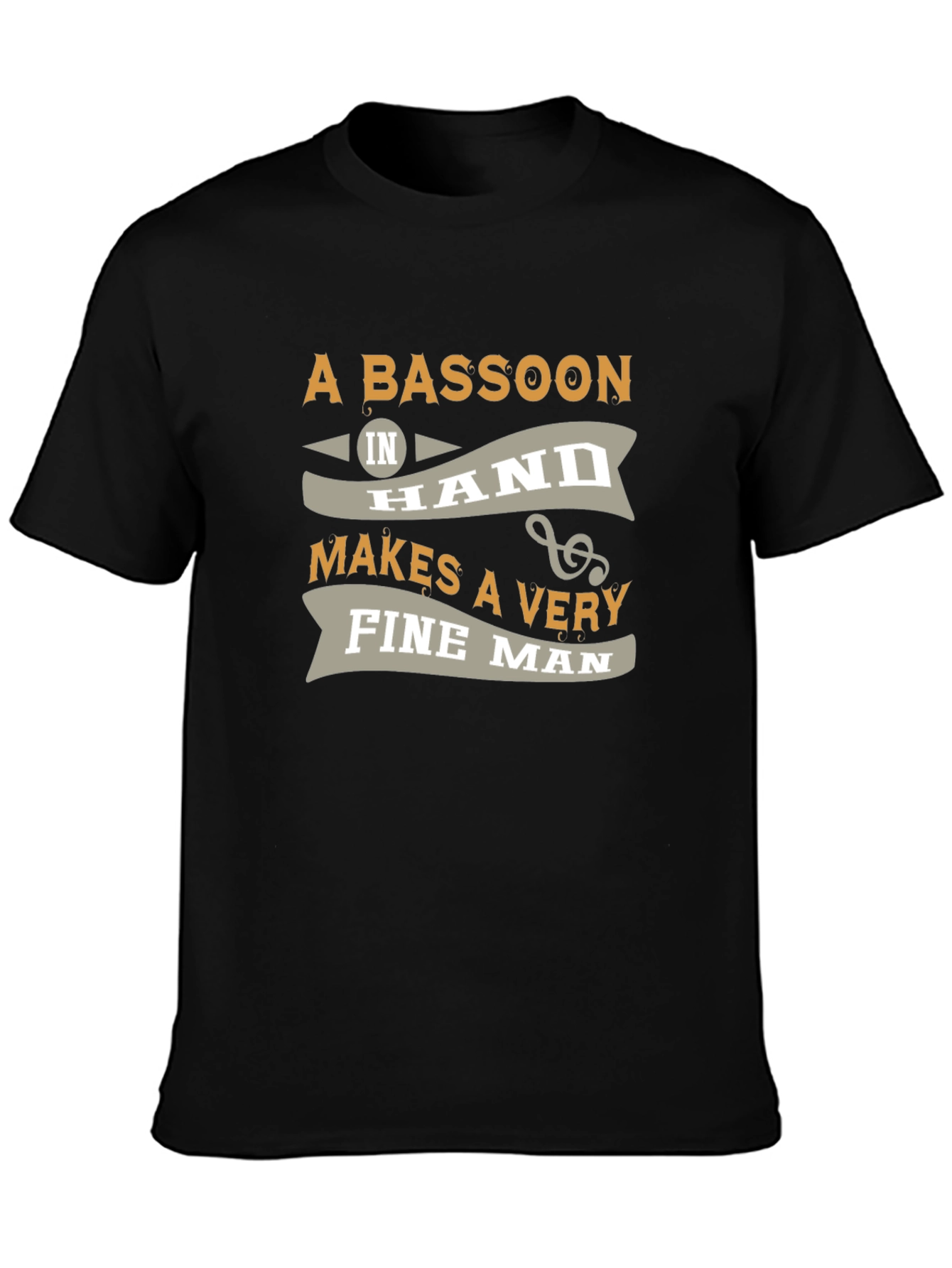Bassoon Fine Man Graphic Tee - Black