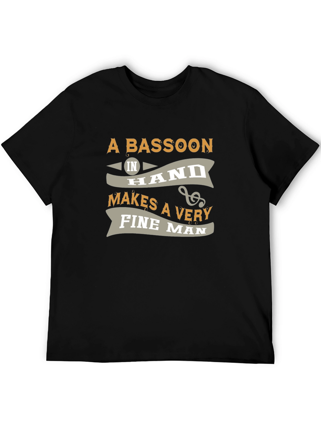 Bassoon Fine Man Graphic Tee - Black