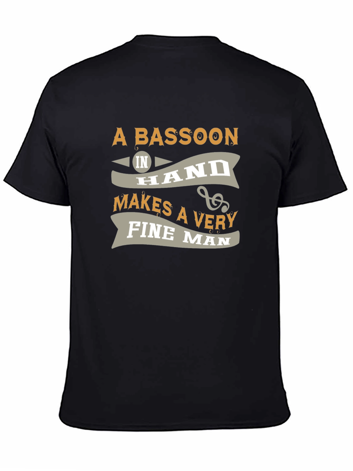 Bassoon Fine Man Graphic Tee - Black
